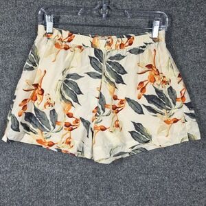 Babaton Shorts Womens 6 Silk Wide Leg‎ Elastic Boho Chic Botanical Aritzia